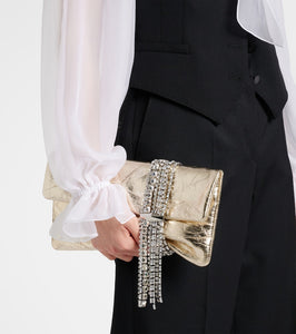 Jimmy Choo Zandra metallic leather clutch