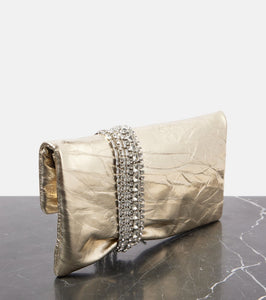 Jimmy Choo Zandra metallic leather clutch