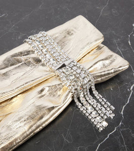Jimmy Choo Zandra metallic leather clutch