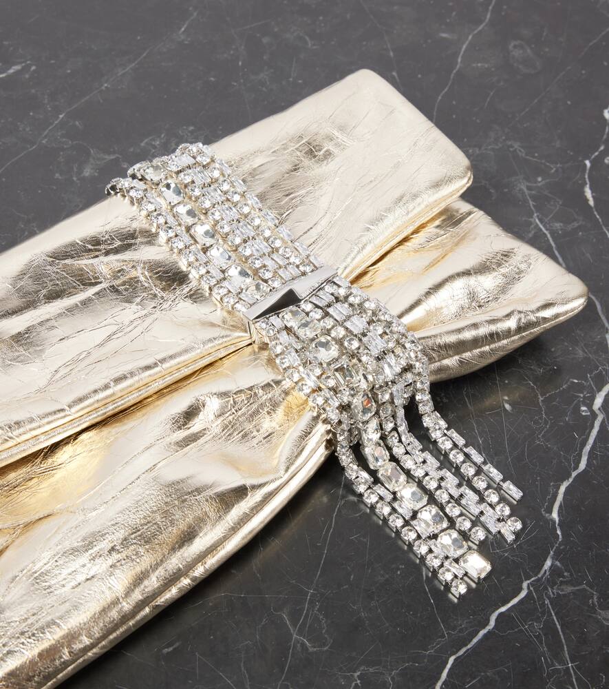 Jimmy Choo Zandra metallic leather clutch
