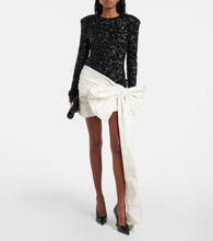 Rotate Bow-detail sequined minidress