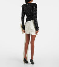 Rotate Bow-detail sequined minidress