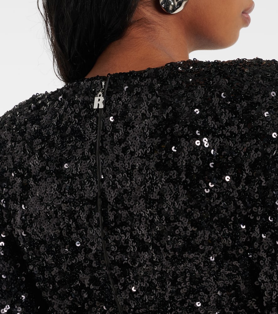 Rotate Bow-detail sequined minidress