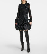 Rotate Floral embroidered satin minidress
