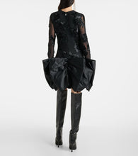 Rotate Floral embroidered satin minidress