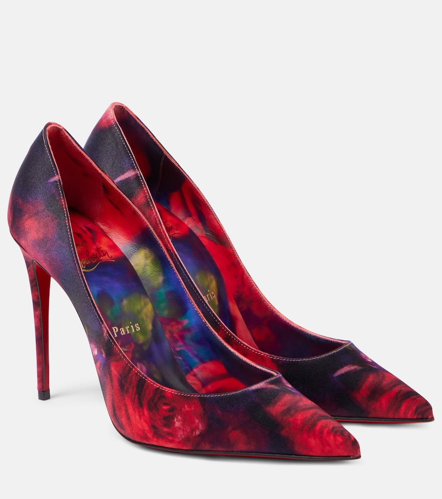 Christian Louboutin Kate 100 floral satin crepe pumps (Multicoloured) - High-Heel Pumps