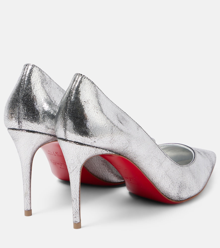 Christian Louboutin Kate 85 metallic leather pumps - Silver Mid Heel Pumps