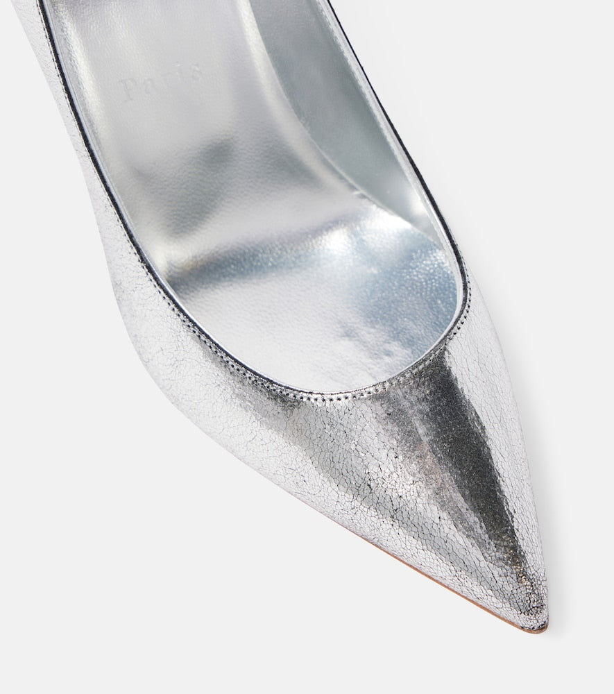 Christian Louboutin Kate 85 metallic leather pumps - Silver Mid Heel Pumps