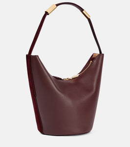 Alaia Shape Small suede and leather bucket bag