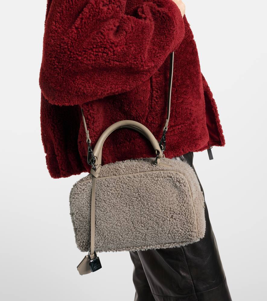 Brunello Cucinelli Leather-trimmed shearling tote bag