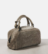 Brunello Cucinelli Leather-trimmed shearling tote bag