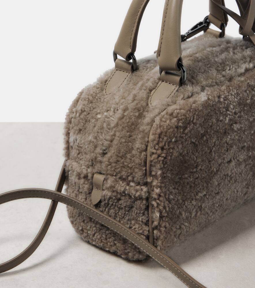 Brunello Cucinelli Leather-trimmed shearling tote bag