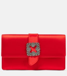 Manolo Blahnik Capri embellished satin clutch. Shop Manolo Blahnik Clutches for women now.