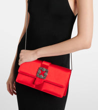 Manolo Blahnik Capri embellished satin clutch