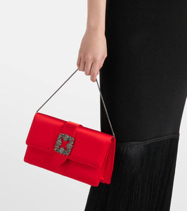 Manolo Blahnik Capri embellished satin clutch