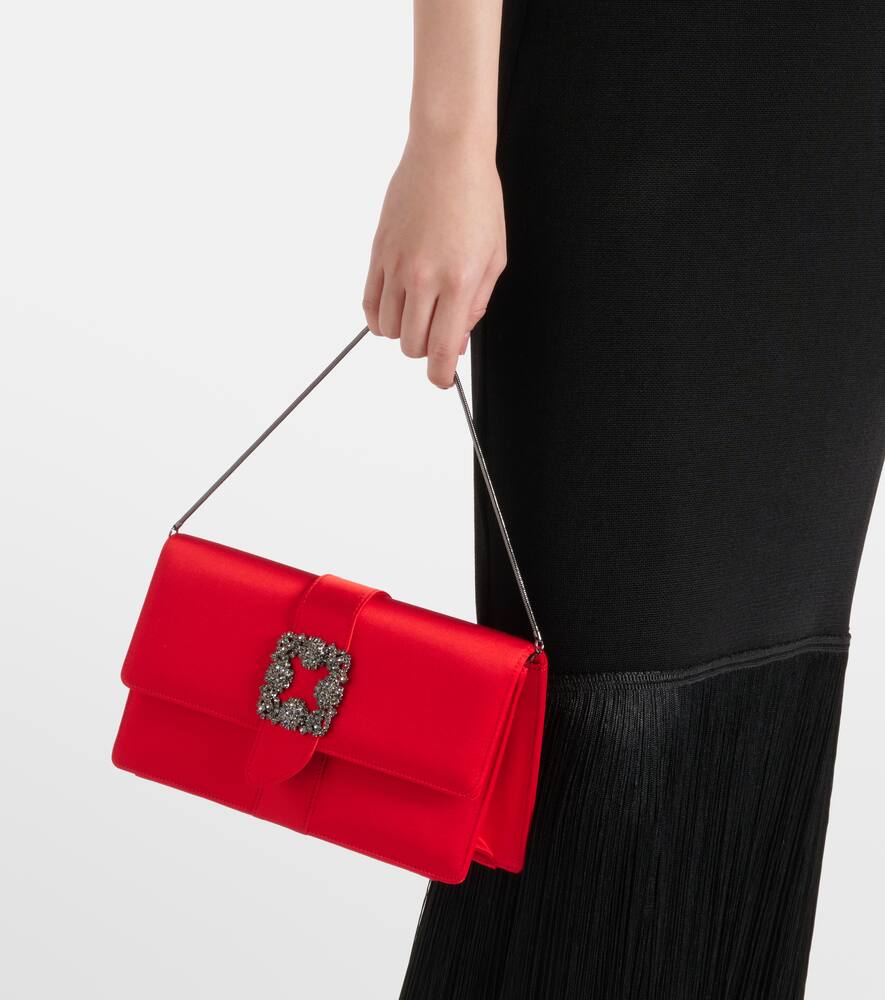 Manolo Blahnik Capri embellished satin clutch