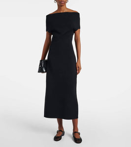 Toteme Knitted off-shoulder midi dress