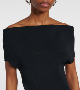 Toteme Knitted off-shoulder midi dress