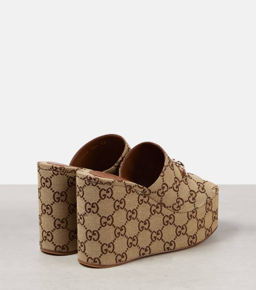 Gucci Carmen Horsebit 60 canvas platform sandals