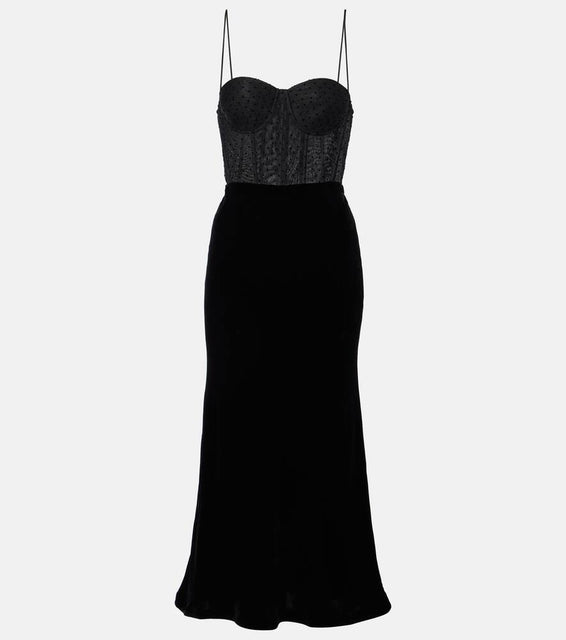 Rebecca Vallance Ethel polka-dot bustier dress