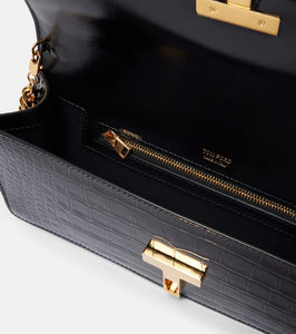 Tom Ford Wallis croc-effect patent leather clutch