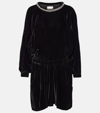 Isabel Marant Beniga crystal-embellished velvet minidress