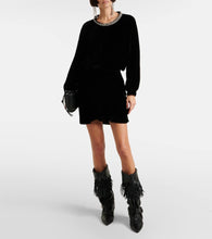 Isabel Marant Beniga crystal-embellished velvet minidress