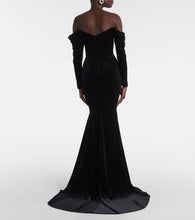 Alex Perry Draped off-shoulder velvet gown