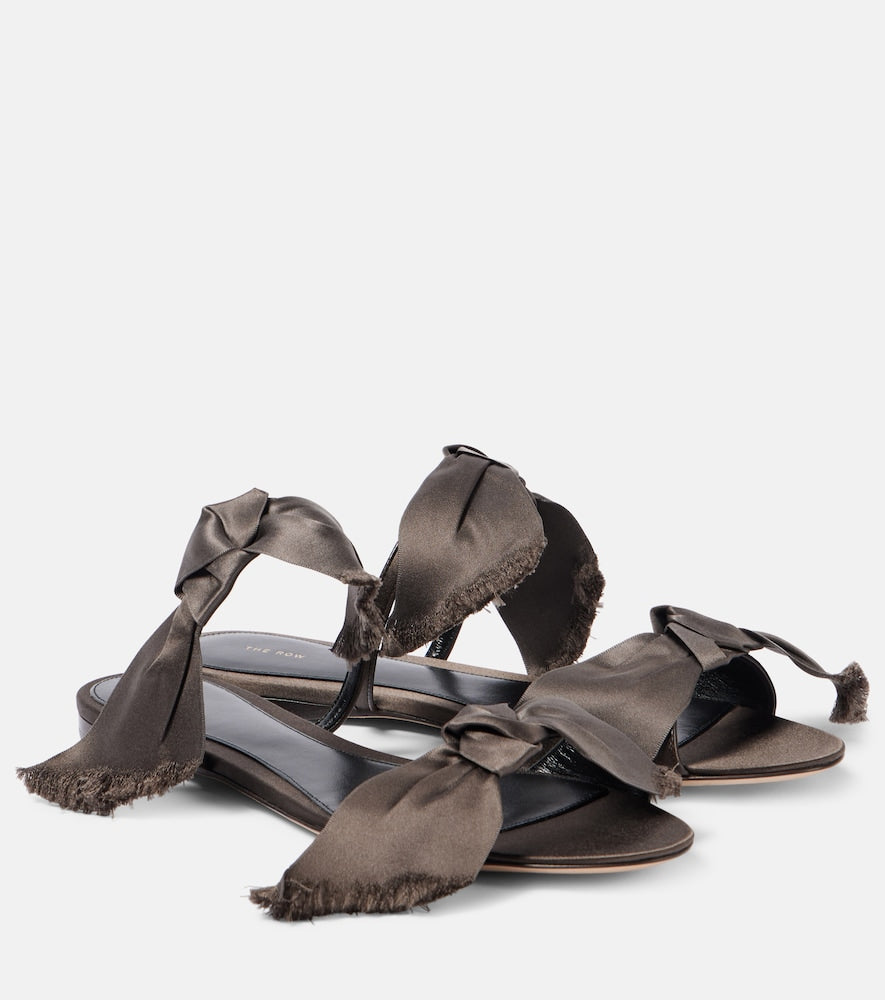 The Row Vika satin sandals (Brown) - Flat Sandals