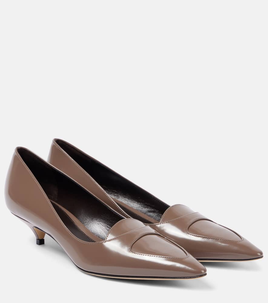 The Row Viv leather loafer pumps