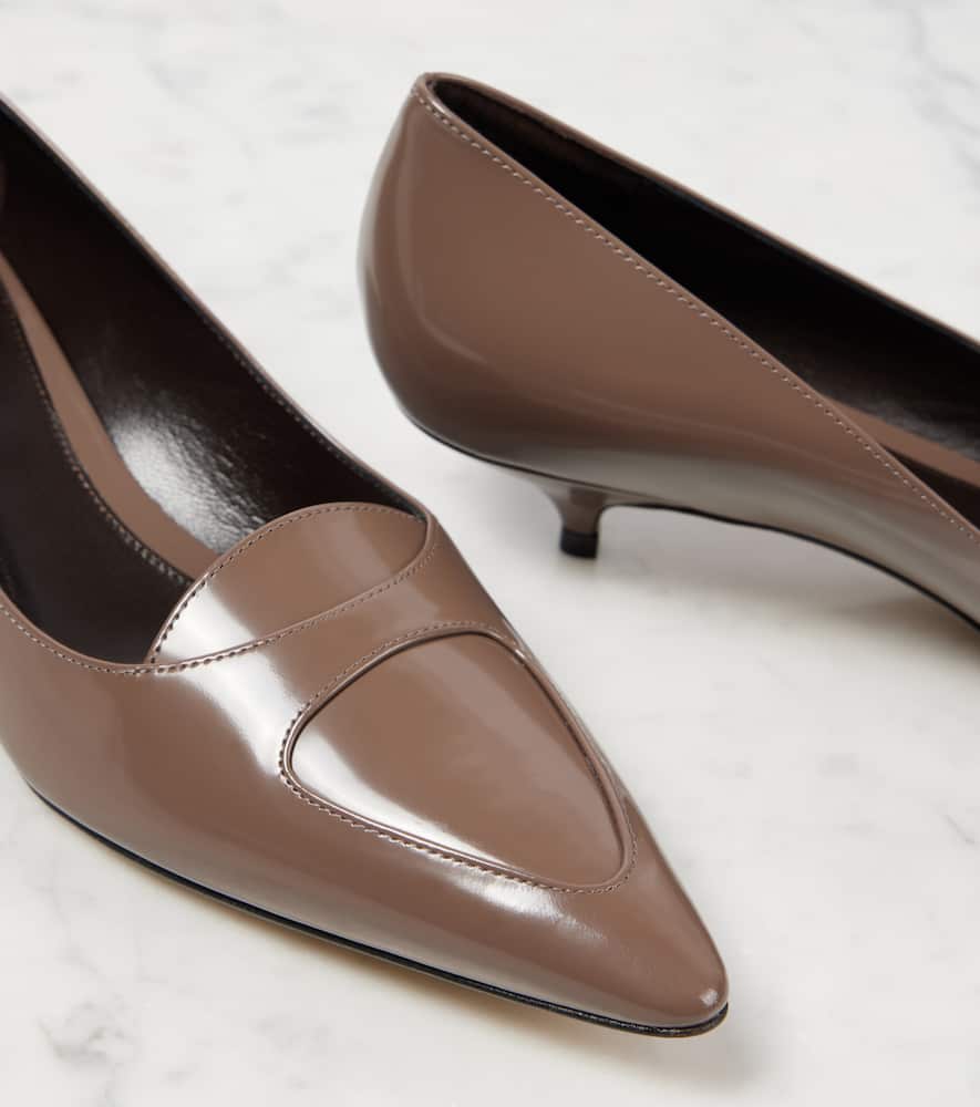 The Row Viv leather loafer pumps