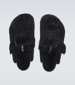 Birkenstock 1774 Boston 1774 shearling-lined suede mules