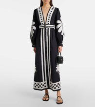 Farm Rio Nature Black printed cotton maxi dress