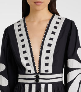Farm Rio Nature Black printed cotton maxi dress