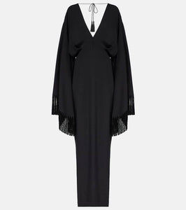 Taller Marmo Magnifique fringed cr√É¬™pe gown