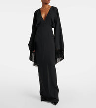 Taller Marmo Magnifique fringed cr√É¬™pe gown