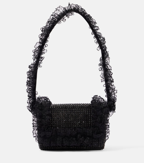 Self-Portrait Embellished lace shoulder bag. Shop Self-Portrait Shoulder Bags for women now.