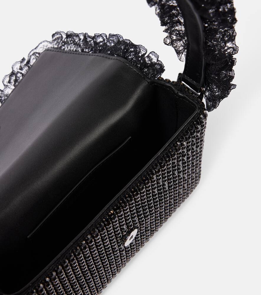 Self-Portrait Embellished lace shoulder bag
