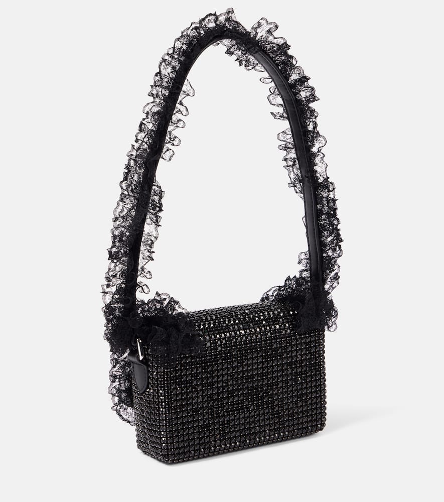 Self-Portrait Embellished lace shoulder bag