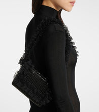 Self-Portrait Embellished lace shoulder bag