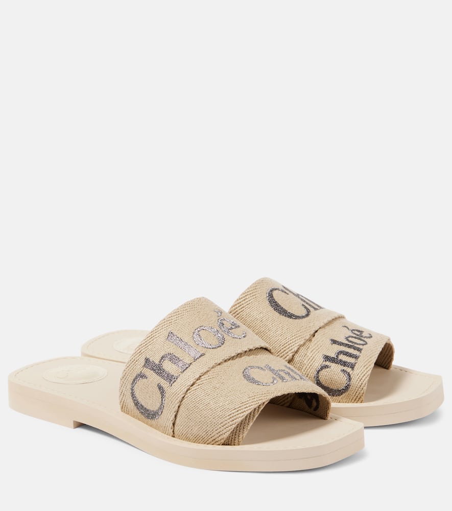 Chloe Woody logo embroidered slides