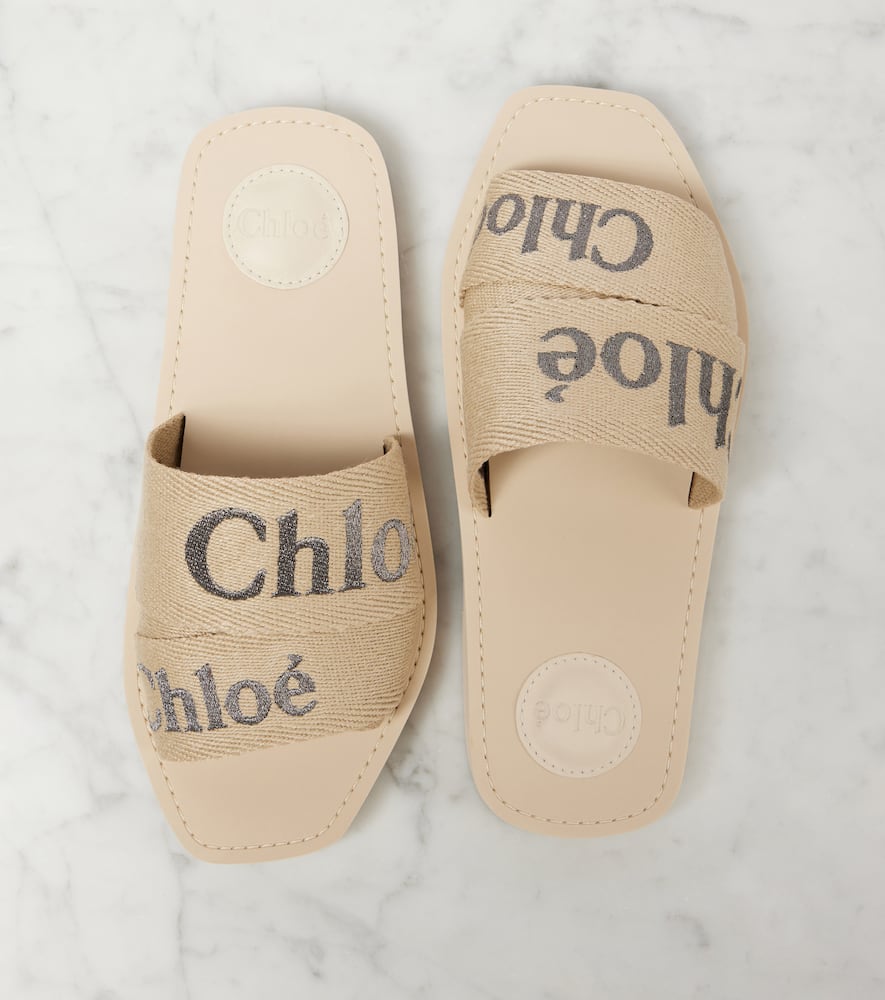 Chloe Woody logo embroidered slides