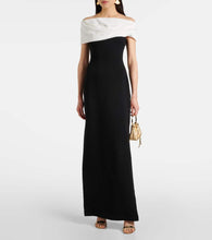 Solace London Eva colorblocked cr√É¬™pe gown