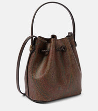 Etro Mini paisley jacquard and canvas bucket bag