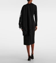 Oscar de la Renta Floral guipure wool midi dress