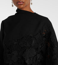 Oscar de la Renta Floral guipure wool midi dress