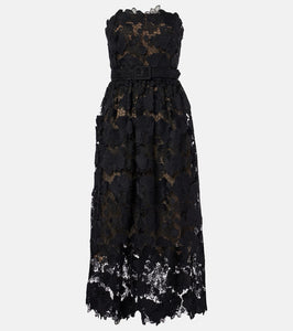 Oscar de la Renta Floral lace bustier gown