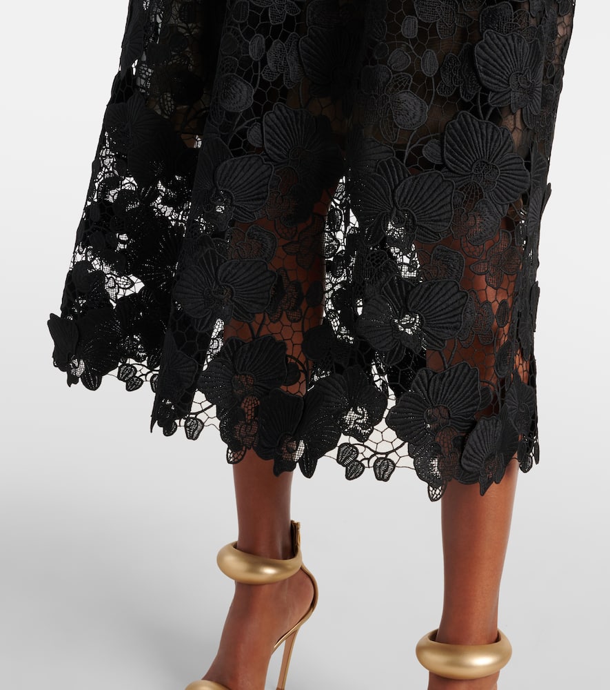 Oscar de la Renta Floral lace bustier gown