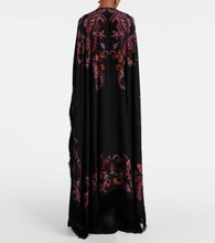 Etro Paisley caped fringed silk gown