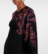Etro Paisley caped fringed silk gown